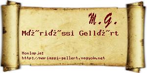 Máriássi Gellért névjegykártya